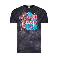 Cloud Black God Blessed the USA Vintage Tee - FaDigitalArtStudio
