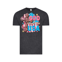 Vintage Black God Blessed the USA Vintage Tee - FaDigitalArtStudio