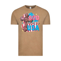 Vintage Coffee God Blessed the USA Vintage Tee - FaDigitalArtStudio