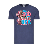 Vintage Denim God Blessed the USA Vintage Tee - FaDigitalArtStudio