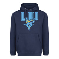 Navy long island university sharks Heavyweight Hoodie - linhVisuals