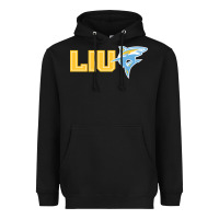 Black long island university sharks Heavyweight Hoodie - linhVisuals