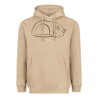Mushroom Sleeping Cat Line Art Heavyweight Hoodie - linhVisuals