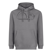 Storm Sleeping Cat Line Art Heavyweight Hoodie - linhVisuals