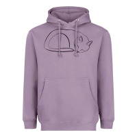 Lavender Sleeping Cat Line Art Heavyweight Hoodie - linhVisuals