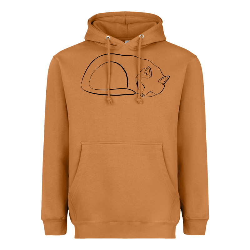 Sleeping Cat Line Art Heavyweight Hoodie by linhVisuals | Teevron