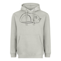 Moon Dust Sleeping Cat Line Art Heavyweight Hoodie - linhVisuals