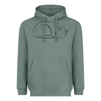 Sage Sleeping Cat Line Art Heavyweight Hoodie - linhVisuals
