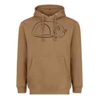 Toasted Coconut Sleeping Cat Line Art Heavyweight Hoodie - linhVisuals