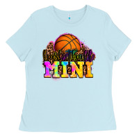 Baby Blue basketball mini Ladies Tee - OliviaCreatesArt