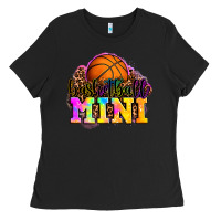Black basketball mini Ladies Tee - OliviaCreatesArt