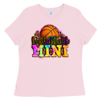 Bubblegum Pink basketball mini Ladies Tee - OliviaCreatesArt