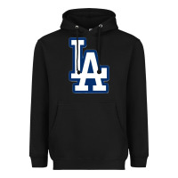 Black la los angeles Heavyweight Hoodie - linhVisuals