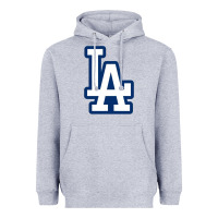 Heather Grey la los angeles Heavyweight Hoodie - linhVisuals