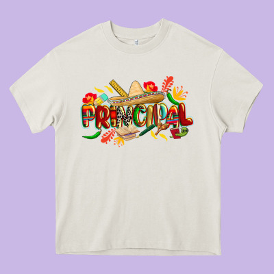 Cinco De Mayo Principal Heavy Core Tee Designed By Cowgirlartshop