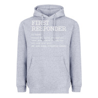 Heather Grey first responder  definition design Heavyweight Hoodie - linhVisuals
