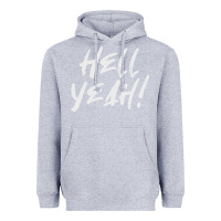 Heather Grey hell yeah! Heavyweight Hoodie - linhVisuals