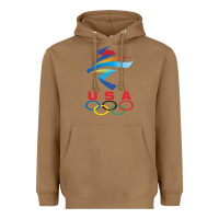 Toasted Coconut USA OLYMPIC RINGS Heavyweight Hoodie - linhVisuals