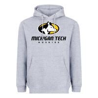 Heather Grey michigan tech Heavyweight Hoodie - linhVisuals