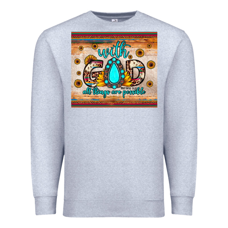 With God All Things Are Possible Matthew 19 26 Premium Sweatshirt by JahusDesignShop | Teevron