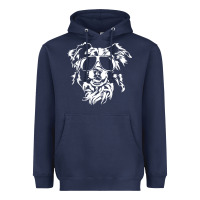 Navy border collie dog t  shirt border collie with sunglasses cool dog t  s Heavyweight Hoodie - linhVisuals