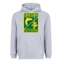 Heather Grey oregon fish & wildlife deadheads unite! Heavyweight Hoodie - linhVisuals