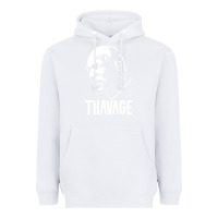 White THAVAGE Heavyweight Hoodie - linhVisuals