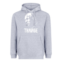 Heather Grey THAVAGE Heavyweight Hoodie - linhVisuals
