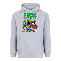 Heather Grey groovie ghoulies Heavyweight Hoodie - linhVisuals