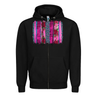 Black valentine's day floral leopard brushstroke Zipper Hoodie - AdoDesignShop