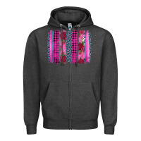 Charcoal Heather valentine's day floral leopard brushstroke Zipper Hoodie - AdoDesignShop