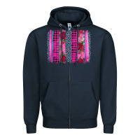 Navy valentine's day floral leopard brushstroke Zipper Hoodie - AdoDesignShop