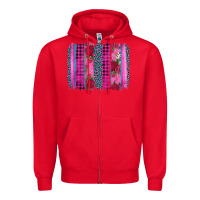 Red valentine's day floral leopard brushstroke Zipper Hoodie - AdoDesignShop