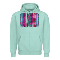 Seafoam valentine's day floral leopard brushstroke Zipper Hoodie - AdoDesignShop