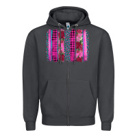 Smoke valentine's day floral leopard brushstroke Zipper Hoodie - AdoDesignShop