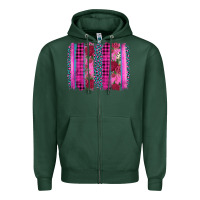 Sports Green valentine's day floral leopard brushstroke Zipper Hoodie - AdoDesignShop