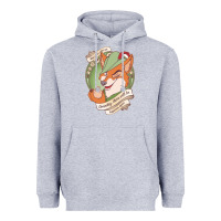 Heather Grey chin up   robin hood Heavyweight Hoodie - linhVisuals