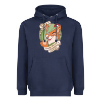 Navy chin up   robin hood Heavyweight Hoodie - linhVisuals