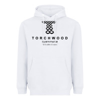 White torchwood institute Heavyweight Hoodie - linhVisuals