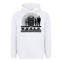 White the man from u.n.c.l.e. Heavyweight Hoodie - linhVisuals
