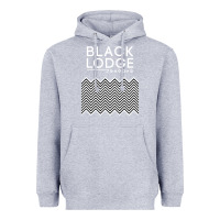 Heather Grey twin peaks inspired japanese black lodge Heavyweight Hoodie - linhVisuals