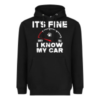 Black Empty gas gauge it’s fine i know my car low fuel joke Heavyweight Hoodie - linhVisuals