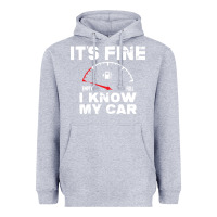 Heather Grey Empty gas gauge it’s fine i know my car low fuel joke Heavyweight Hoodie - linhVisuals
