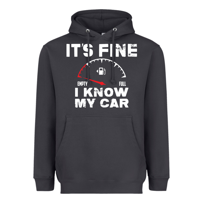 Empty Gas Gauge It’s Fine I Know My Car Low Fuel Joke Heavyweight Hoodie by linhVisuals | Teevron