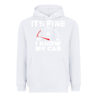 White Empty gas gauge it’s fine i know my car low fuel joke Heavyweight Hoodie - linhVisuals