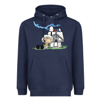 Navy back to the peanuts Heavyweight Hoodie - linhVisuals