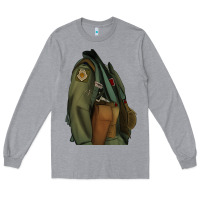 Heather Grey english pointer airforce Long Sleeve Tee - RanaPortraitStore