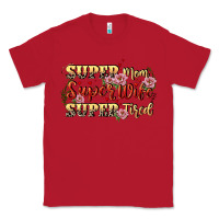 Red Super mom super wife super tired Classic Tee - CowGirlArtShop