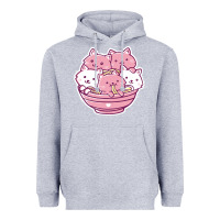 Heather Grey kawaii cat ramen   cute gift Heavyweight Hoodie - linhVisuals