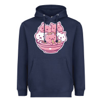 Navy kawaii cat ramen   cute gift Heavyweight Hoodie - linhVisuals